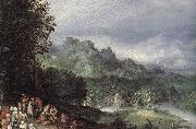 BRUEGHEL, Jan the Elder A Flemsh Fair (detail) ffg oil painting
